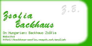 zsofia backhaus business card