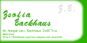 zsofia backhaus business card